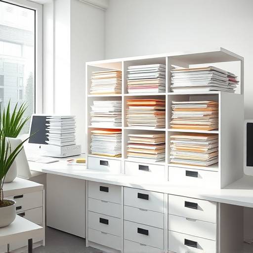 Neatly arranged folders and documents representing organized information